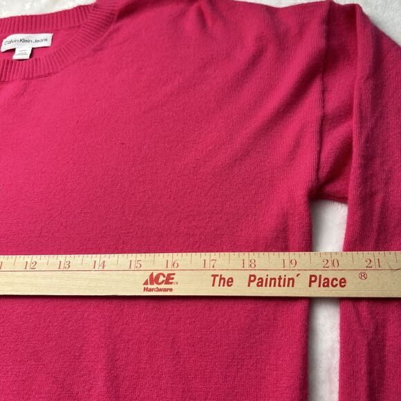 Calvin Klein Womens S Pullover Long Sleeve Round Neck Sweater Hot Pink So Soft - Picture 5 of 7